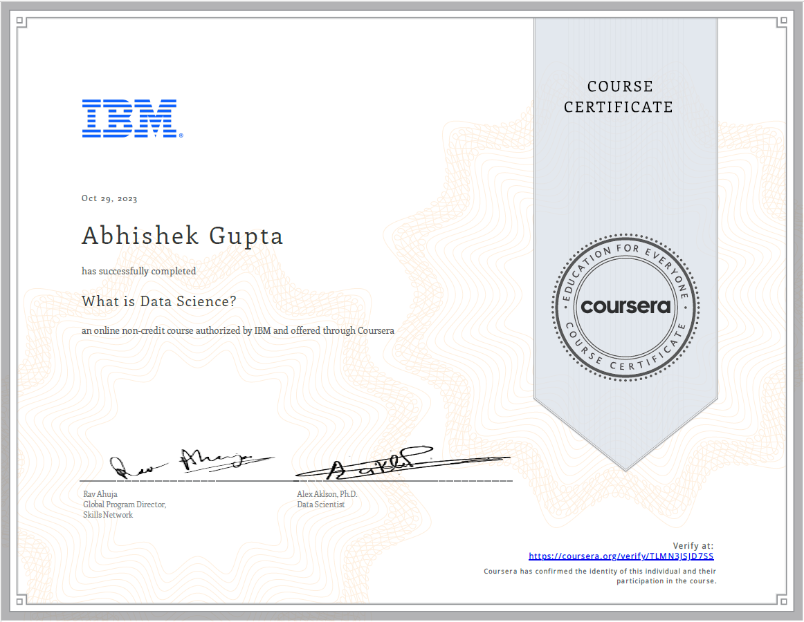 Course Certificate